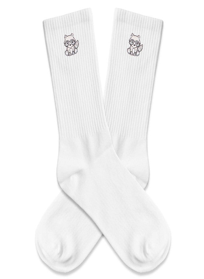 ZYQFN Raccoon Embroidered Socks Gifts for Raccoon Lovers Christmas Gift Birthday Gift.(143) - Image 4